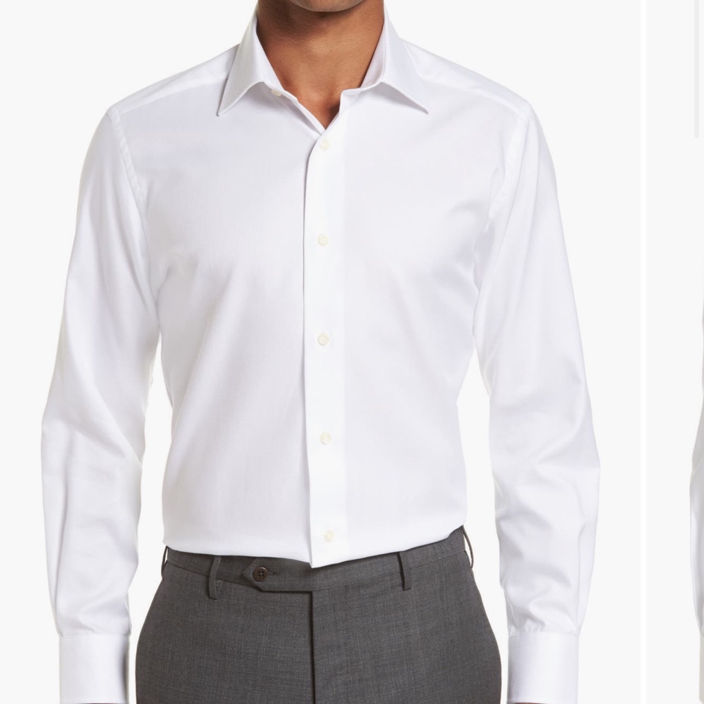 David Donahue Royal Oxford White Shirt - Trim Fit
